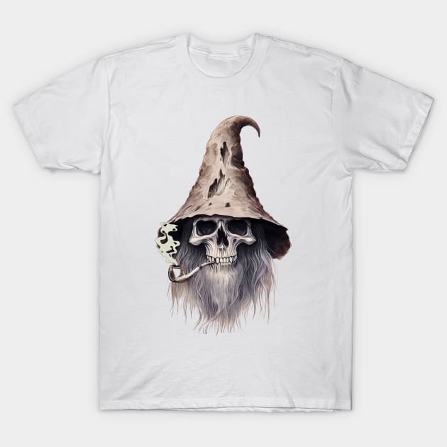 Wizard Skull - Fantasy Halloween T-Shirt by Fenay-Designs